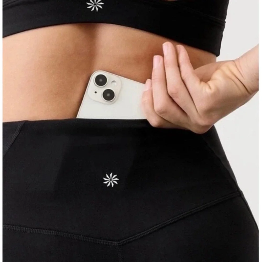 Athleta Elation Split Flare Pant Black High Rise Yoga Leggings Size Small - Picture 2 of 11